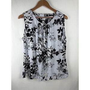 Women's Calvin Klein Floral Sleeveless Top Gray/Black Size XL